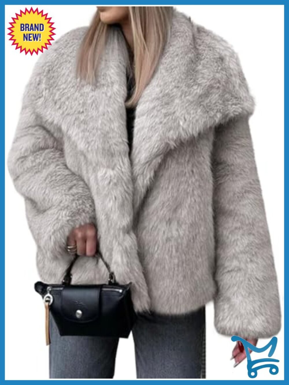 Faux Fur Coat Winter Shaggy Casual Oversized Lapel Jackets Warm Fuzzy Outerwear